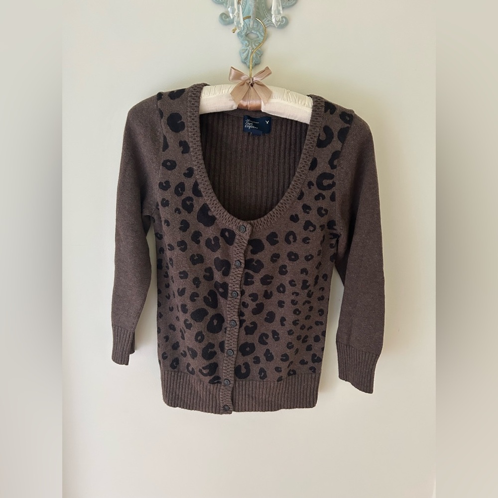 American Eagle Y2K Cheetah Print Cardigan
Size: Medium
Used (Like New)